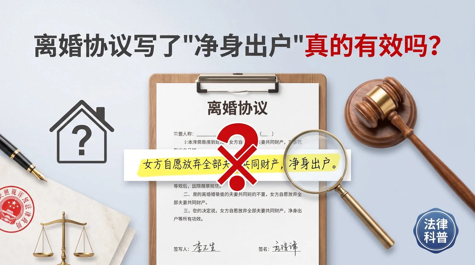 离婚协议写了“净身出户”真的有效吗？