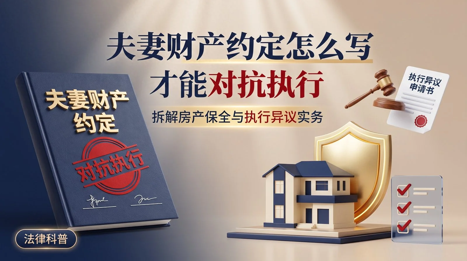 夫妻财产约定怎么写才能对抗执行？拆解房产保全与执行异议实务
