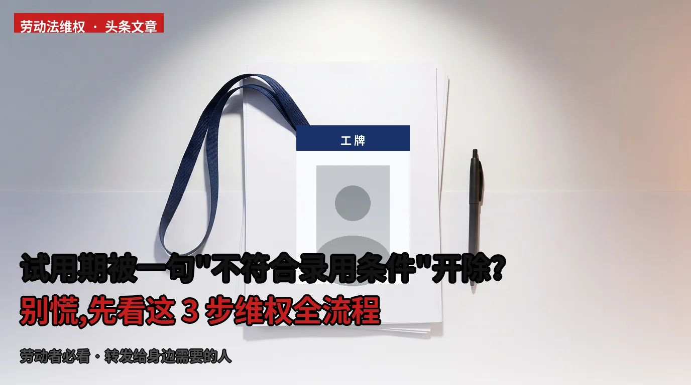 试用期被一句“不符合录用条件”开除？别慌，先看这3步维权全流程