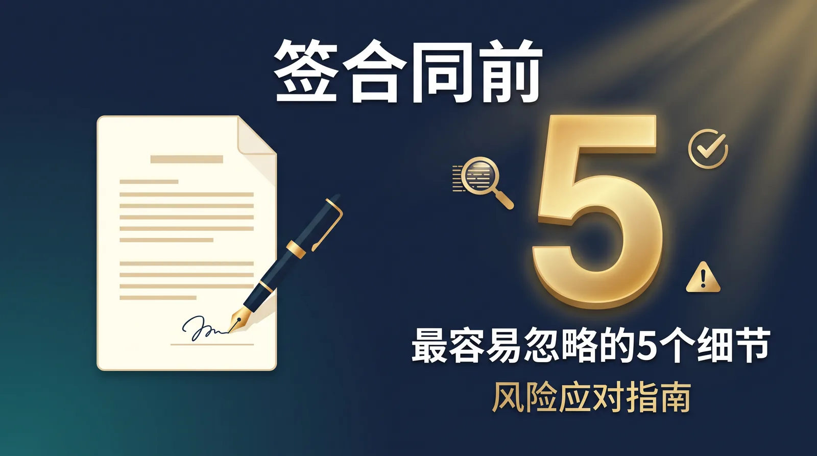 签合同前,普通人最容易忽略的5个细节【民法典合同风险规避指南】