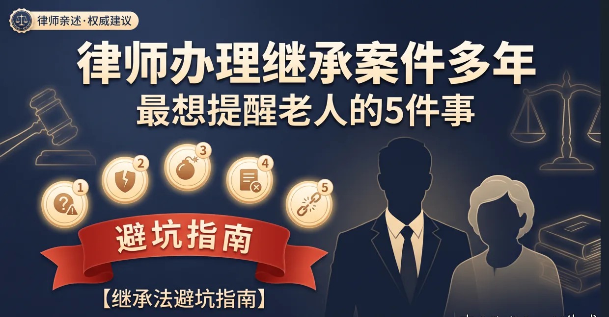 律师办理继承案件多年，最想提醒老人的5件事【继承法避坑指南】
